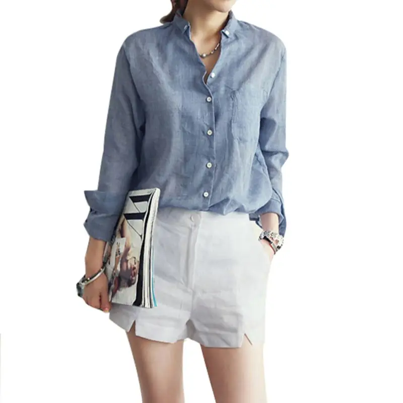 Fashion Blouses Ladies Women's Button Down Long Sleeve Blouse Cotton Shirts Loose Tops
Fashion Blouses Ladies Women's Button Down Long Sleeve Blouse Cotton Shirts Loose Tops