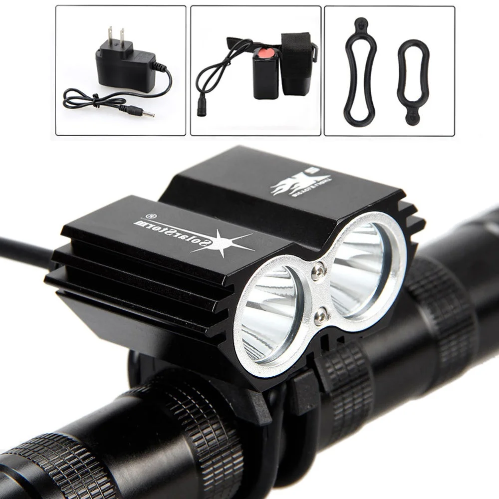 SolarStorm 5000LM 2X XM-L U2 LED Bicycle light bike Lamp Headlamp Headlight Flashlight Torch