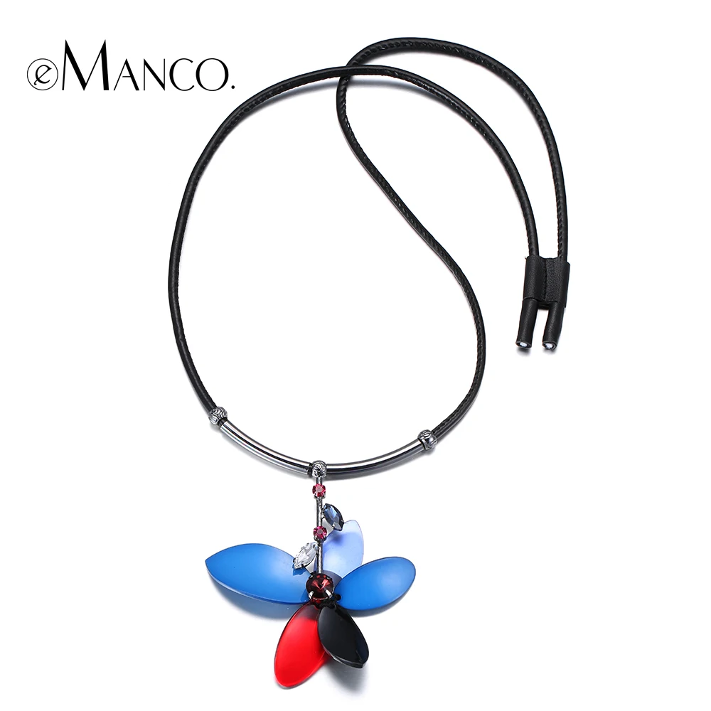 eManco Big Acrylic Flower Necklace Leather Cord Spring New Arrival Crystal Zinc Alloy Necklace Fashion Jewelry
eManco Big Acrylic Flower Necklace Leather Cord Spring New Arrival Crystal Zinc Alloy Necklace Fashion Jewelry