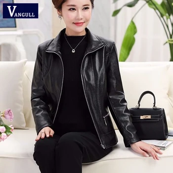 Vangull Women Faux Leather Jackets Fashion Autumn Winter Female Solid PU Leather Coat Long Sleeve Plus Size Women Leather Jacket
Vangull Women Faux Leather Jackets Fashion Autumn Winter Female Solid PU Leather Coat Long Sleeve Plus Size Women Leather Jacket
