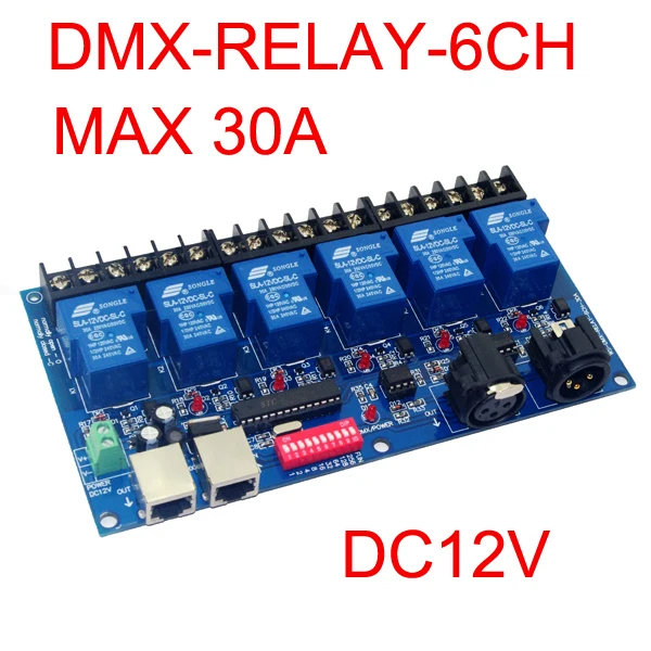 best price 6CH Relay switch dmx512 Controller RJ45 XLR 6 way relay switch(max 30A) DMX512 decoder
best price 6CH Relay switch dmx512 Controller RJ45 XLR 6 way relay switch(max 30A) DMX512 decoder