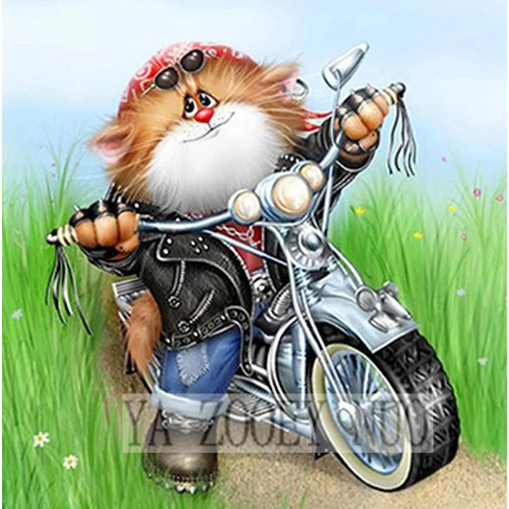 5D Diy Diamond Painting Cross Stitch Cartoon cat Diamond Embroidery Cat riding a motorcycle Needlework Home Decor AA232
5D Diy Diamond Painting Cross Stitch Cartoon cat Diamond Embroidery Cat riding a motorcycle Needlework Home Decor AA232