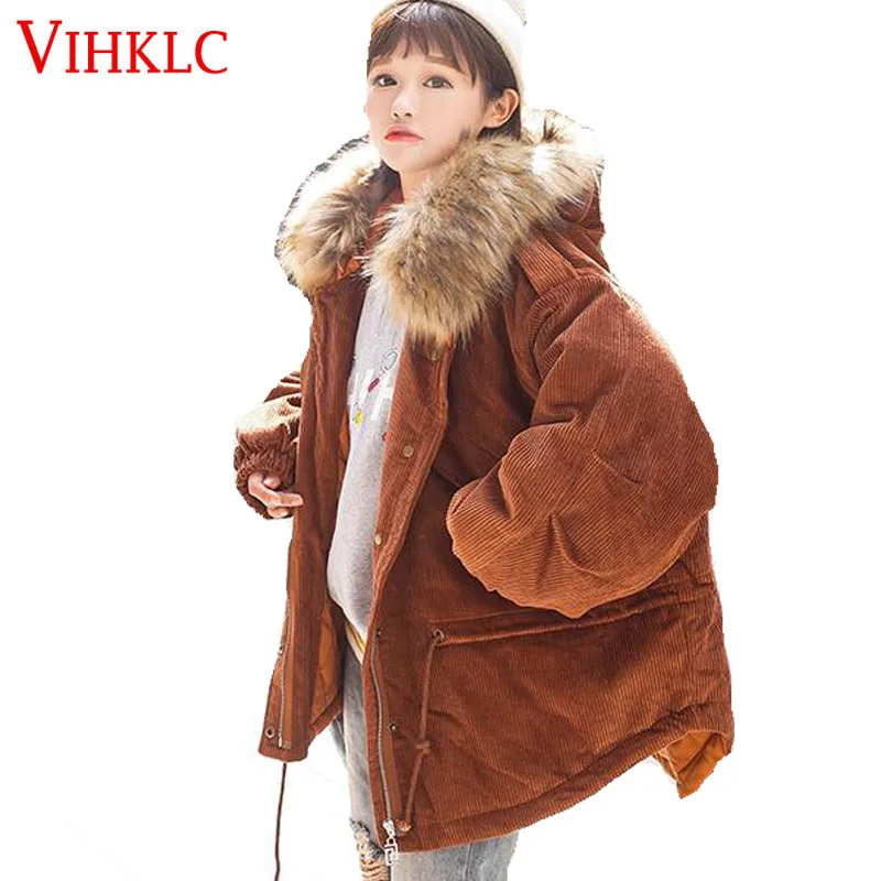 Winter Jacket Women 2017 New Warm Corduroy Parkas Winter Jackets Outwear Hooded Large Fur Collar Women Coats H615
Winter Jacket Women 2017 New Warm Corduroy Parkas Winter Jackets Outwear Hooded Large Fur Collar Women Coats H615