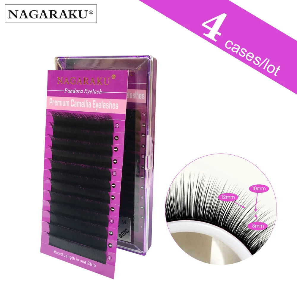 4 cases NAGARAKU 3D-9D 12 rows 0.07 Volume Eyelash Extensions Mixed Length in One Lash Strip Camellia Eyelash Pandora Eyelashes
4 cases NAGARAKU 3D-9D 12 rows 0.07 Volume Eyelash Extensions Mixed Length in One Lash Strip Camellia Eyelash Pandora Eyelashes