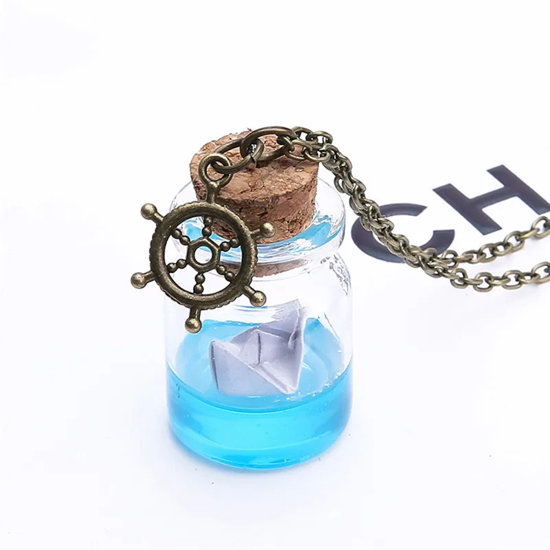 Dropship Sea Water Paper Boat Drifting Bottle Necklace Glass Bottle Pendant Necklace Jun0418
Dropship Sea Water Paper Boat Drifting Bottle Necklace Glass Bottle Pendant Necklace Jun0418