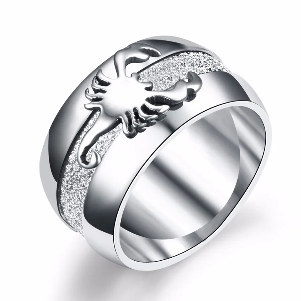 10mm Rhodium Plated Punk Scorpion Ring Vintage Dull Polish Rings For Men Women 316L Stainless Steel Charms JR2197
10mm Rhodium Plated Punk Scorpion Ring Vintage Dull Polish Rings For Men Women 316L Stainless Steel Charms JR2197