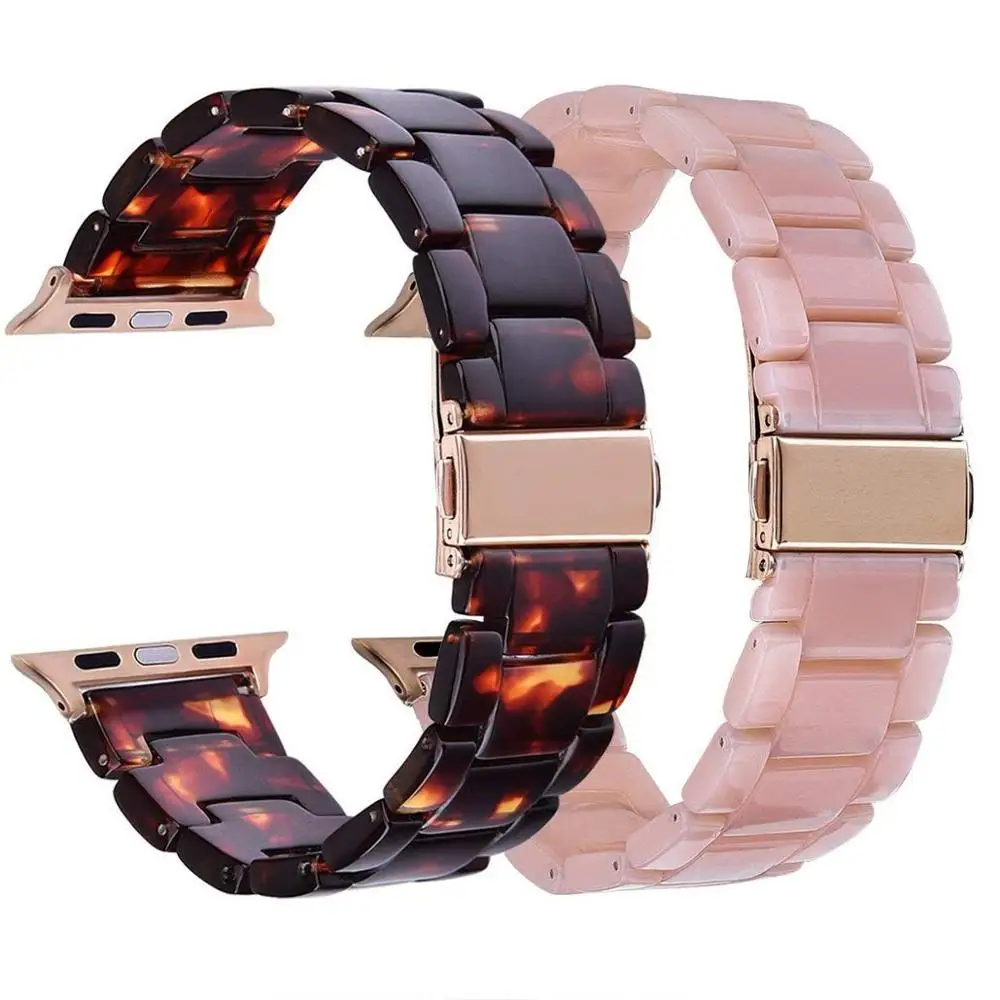 Resin Bracelet For Apple watch band 44mm/42mm/40mm/38mm Women&Men Stainless Steel Buckle Watch Strap for iwatch Series 4 3 2 1
Resin Bracelet For Apple watch band 44mm/42mm/40mm/38mm Women&Men Stainless Steel Buckle Watch Strap for iwatch Series 4 3 2 1