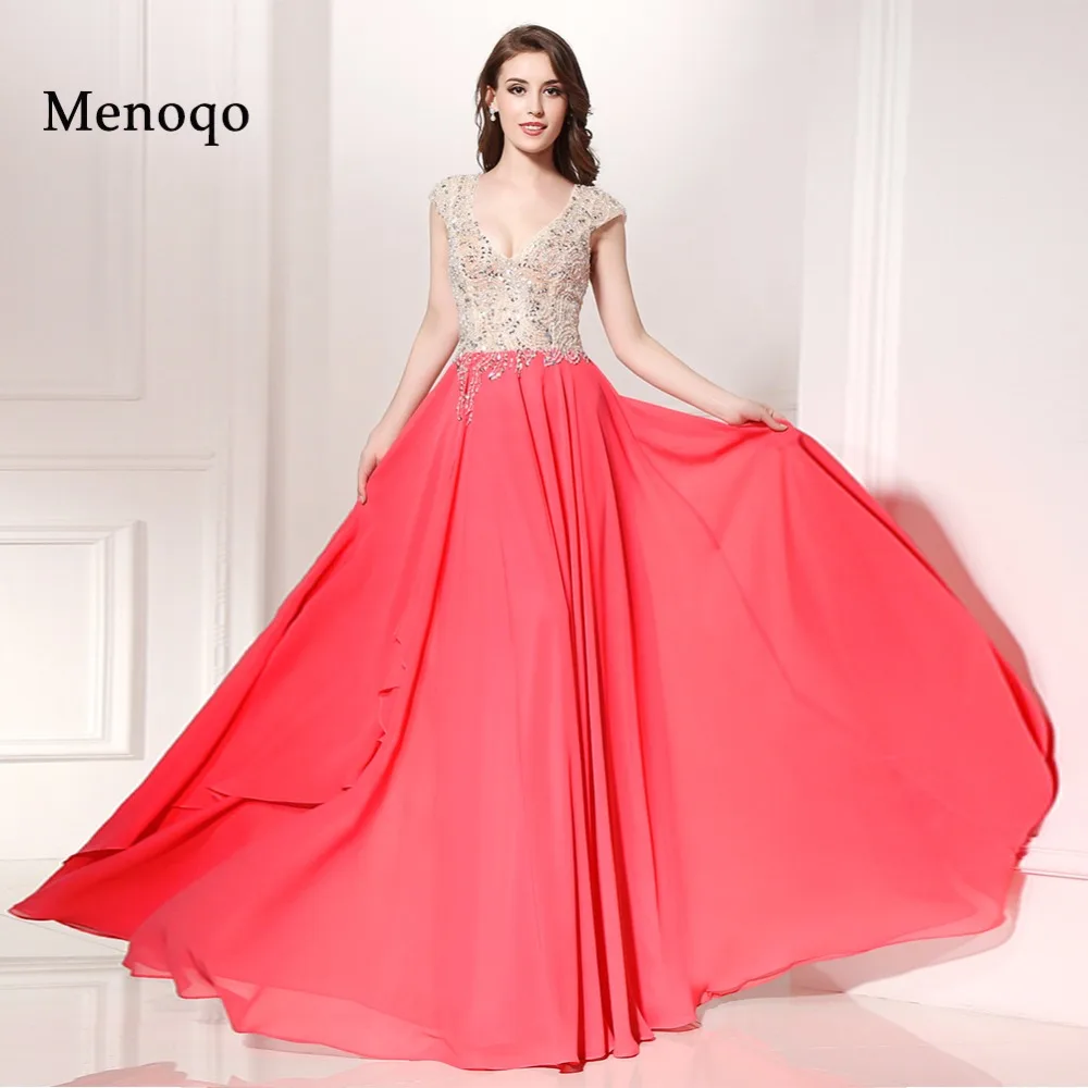 Real Images Long Evening Dresses 2019 New Arrival Formal Dresses V neck Chiffon Cap sleeve Floor Length robe de soiree 0711-04W 
Real Images Long Evening Dresses 2019 New Arrival Formal Dresses V neck Chiffon Cap sleeve Floor Length robe de soiree 0711-04W