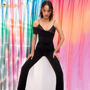 2018 Winter Black Spaghetti Bandage Jumpsuit Bodycon Diamond V-neck Halter Crystal Sexy Club Celebrity Party Jumpsuit
2018 Winter Black Spaghetti Bandage Jumpsuit Bodycon Diamond V-neck Halter Crystal Sexy Club Celebrity Party Jumpsuit