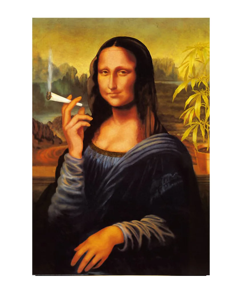 Картина на холсте Мона Лиза настенные постеры в европейском стиле декор для