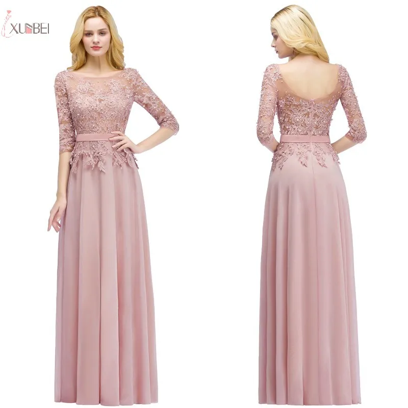 Elegant Pink Burgundy Chiffon Prom Dresses Long 2019 Half Sleeve Applique Pearl Prom Gown vestidos de gala
Elegant Pink Burgundy Chiffon Prom Dresses Long 2019 Half Sleeve Applique Pearl Prom Gown vestidos de gala