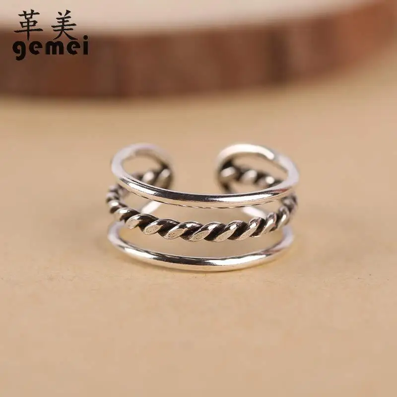 Gemei 100% 925 Sterling Silver Simple Twill Road Line Open Rings For Women Personality Fashion Party Jewelry
Gemei 100% 925 Sterling Silver Simple Twill Road Line Open Rings For Women Personality Fashion Party Jewelry