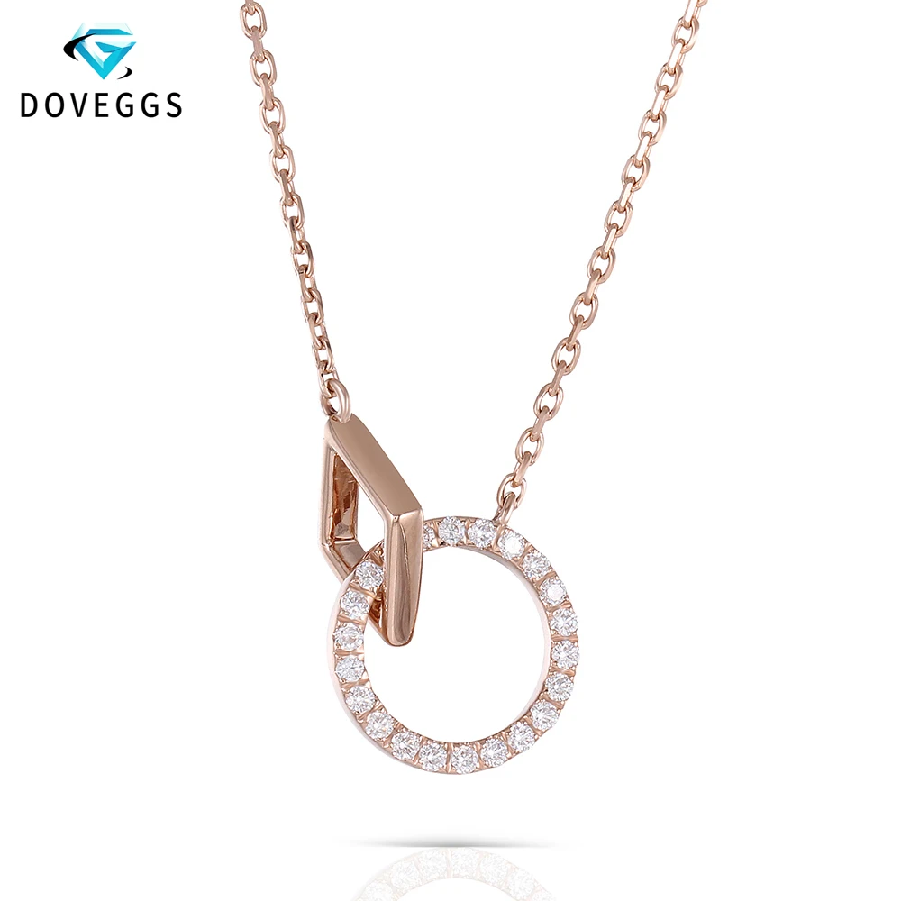 DovEggs Genuine 18K 750 Rose Gold Interlocking Lab Grown Moissanite Pendant Necklace For Women Wedding Link Necklace
DovEggs Genuine 18K 750 Rose Gold Interlocking Lab Grown Moissanite Pendant Necklace For Women Wedding Link Necklace