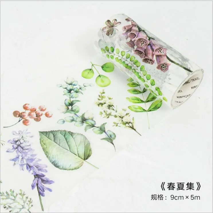 90mm wide Spring Flowers Summer Plants Leaves Decorative Washi Tape DIY Planner Diary Scrapbooking Masking Tape Escolar
90mm wide Spring Flowers Summer Plants Leaves Decorative Washi Tape DIY Planner Diary Scrapbooking Masking Tape Escolar