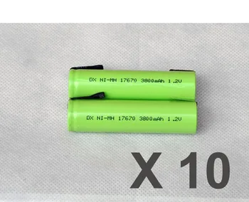 10PCS 1.2V 7/5A rechargeable battery 3800mah 17670 17650 4/3A 7/5 A ni-mh nimh cell with welding tab pins
10PCS 1.2V 7/5A rechargeable battery 3800mah 17670 17650 4/3A 7/5 A ni-mh nimh cell with welding tab pins