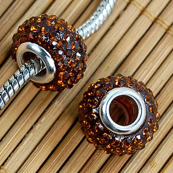 50PCS/lot 10*14mm Big Hole Smoked Topaz color Crystal Rhinestones Charm European Beads Spacer Finding Fit Charm Bracelets
50PCS/lot 10*14mm Big Hole Smoked Topaz color Crystal Rhinestones Charm European Beads Spacer Finding Fit Charm Bracelets