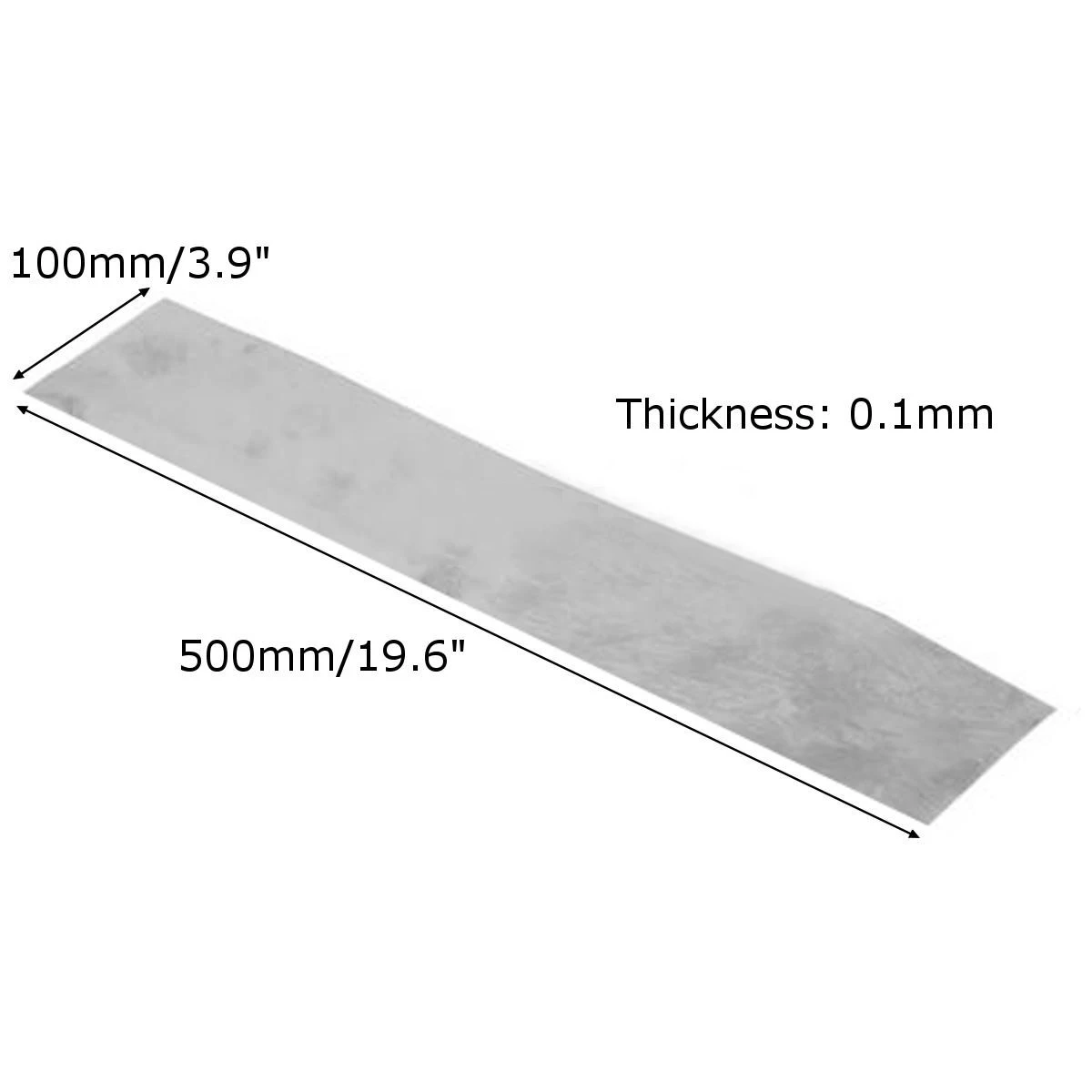 1pc Ti Gr2 Titanium Thin Plate Silver Metal Square Sheet Foil Craft 0.1x100x500mm with Corrosion Resistance