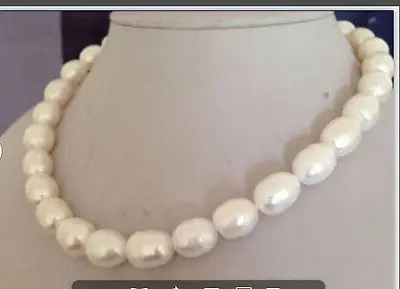 huge9-10mmnatural south sea white baroque pearl necklace18inch 14k | Украшения и аксессуары