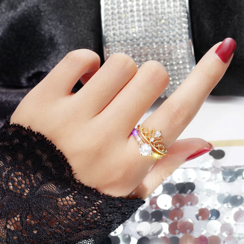 Cute Female Small Crown Ring Set Boho Fashion Silver Gold Open Engagement Ring Vintage Wedding Rings For Women Jewelry Gifts
Cute Female Small Crown Ring Set Boho Fashion Silver Gold Open Engagement Ring Vintage Wedding Rings For Women Jewelry Gifts