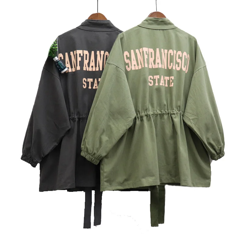 feminine Coat Letter Printed Jacket Long Windbreaker Letter Printed Bomber Jacket Women Loosen BF Oversize Jacket Harajuku
feminine Coat Letter Printed Jacket Long Windbreaker Letter Printed Bomber Jacket Women Loosen BF Oversize Jacket Harajuku