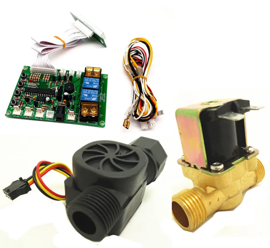 1 kit of volume control for water vending machine with 1/2" solenoid valve, flow sensor
1 kit of volume control for water vending machine with 1/2" solenoid valve, flow sensor