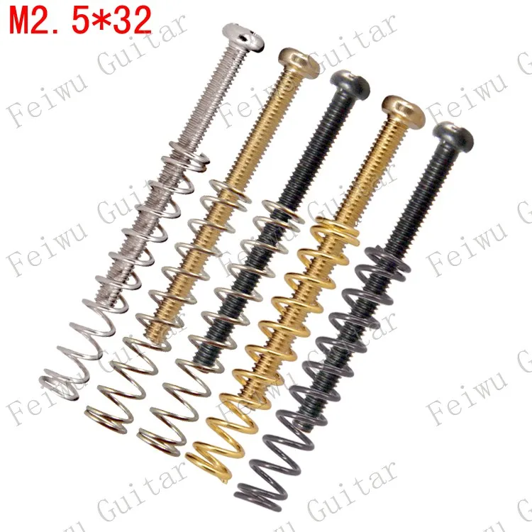 8 Pcs/Lot Electric Guitar Humbucker Pickups Adjust Height Screw + Adjust Spring - 3 Color for choose - M2.5*32MM Pitch 0.4mm
8 Pcs/Lot Electric Guitar Humbucker Pickups Adjust Height Screw + Adjust Spring - 3 Color for choose - M2.5*32MM Pitch 0.4mm