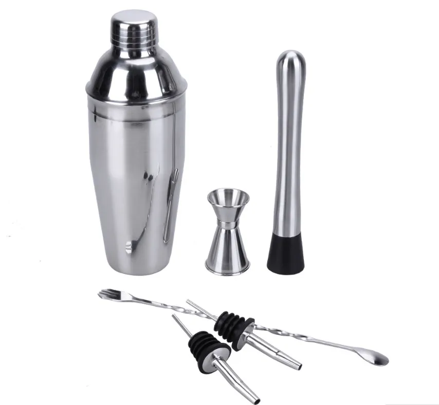 Free shipping 6Pcs 750ml Stainless Steel Cocktail Shaker Bar Set Wine Martini Drink Mixer Bar/Party Tool Bartender Gifts
Free shipping 6Pcs 750ml Stainless Steel Cocktail Shaker Bar Set Wine Martini Drink Mixer Bar/Party Tool Bartender Gifts