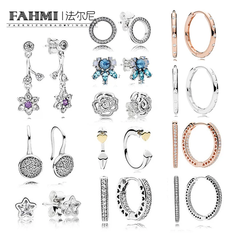 FAHMI 100% 925 Sterling Silver 1:1 Fashion Daisy Rose Stud Earrings Water Drops Love Star Ice Crystal Paw Inlay Earring
FAHMI 100% 925 Sterling Silver 1:1 Fashion Daisy Rose Stud Earrings Water Drops Love Star Ice Crystal Paw Inlay Earring