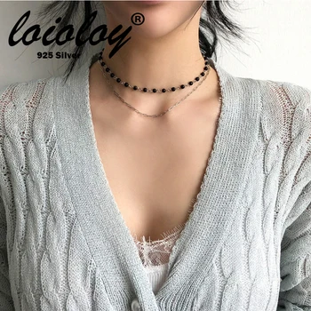 Loioloy Double Layered Choker Beaded Chain Necklace 925 Sterling Silver Short Beads Chains For Women Girl Gift Fine Jewelry 
Loioloy Double Layered Choker Beaded Chain Necklace 925 Sterling Silver Short Beads Chains For Women Girl Gift Fine Jewelry