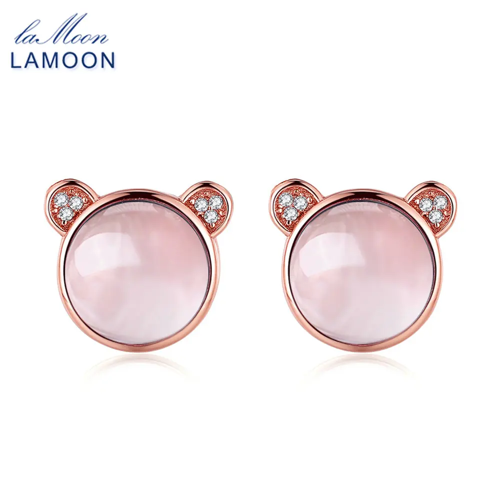 LAMOON Lovel Bear 4.8ct 100% Natural Gemstone Rose Quartz 925 sterling-silver-jewelry Stud Earring S925 LMEI042
LAMOON Lovel Bear 4.8ct 100% Natural Gemstone Rose Quartz 925 sterling-silver-jewelry Stud Earring S925 LMEI042