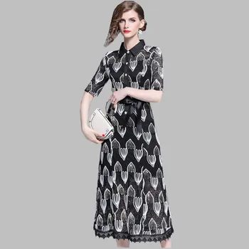 HAMALIEL Women Lace Midi Dress Luxury Summer Half Sleeve Patchwork Hollow Out Floral Dress Vintage Sequine Embroidery Long Dress
HAMALIEL Women Lace Midi Dress Luxury Summer Half Sleeve Patchwork Hollow Out Floral Dress Vintage Sequine Embroidery Long Dress