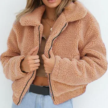 Women Winter Artificial Wool Zipper Camel Jacket Faux Fur Coat Fleece Parka Velvet Cardigan Veste Femme Warm Outerwear Tops
Women Winter Artificial Wool Zipper Camel Jacket Faux Fur Coat Fleece Parka Velvet Cardigan Veste Femme Warm Outerwear Tops