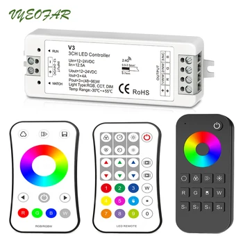 New Led RGB Strip Controller 12V 24V V3 Controller 4A*3CH with RF Wireless Mini Remote for 5050 3528 RGB flexible Strips ribbon
New Led RGB Strip Controller 12V 24V V3 Controller 4A*3CH with RF Wireless Mini Remote for 5050 3528 RGB flexible Strips ribbon