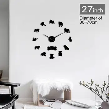 English Bulldog Contemporary 3D DIY Wall Clock With Cute Bone British Bulldog Dog Breeds Pet Shop Mirrors Surface Clock Watch
English Bulldog Contemporary 3D DIY Wall Clock With Cute Bone British Bulldog Dog Breeds Pet Shop Mirrors Surface Clock Watch