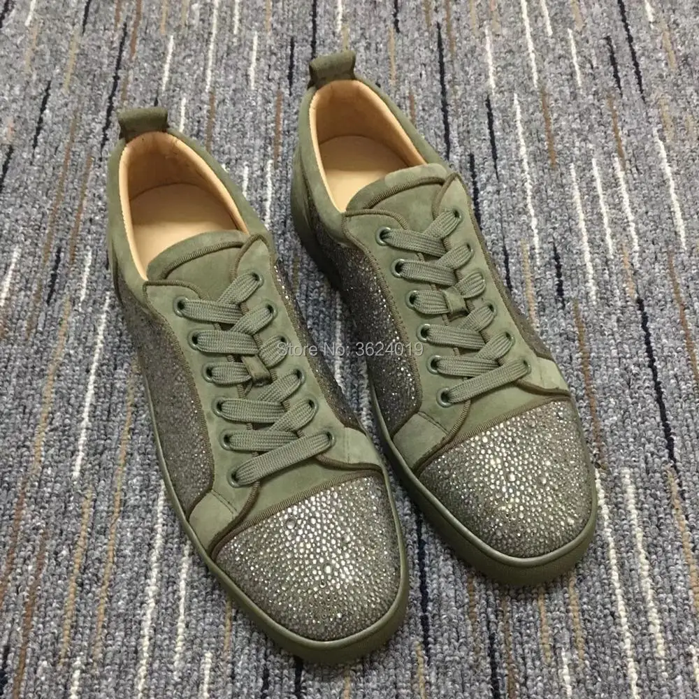 Low cut shoes cl andgz Green Blingbling Diamond Rhinestone Red bottoms shoes For Men Sneakers Leather Loafers 2018 Footwear
Low cut shoes cl andgz Green Blingbling Diamond Rhinestone Red bottoms shoes For Men Sneakers Leather Loafers 2018 Footwear
