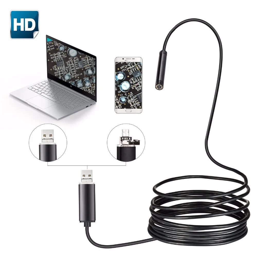 2in1 Android USB Endoscope Mini Camera 5.5mm 1M 2M 10M 5M Android Phone OTG USB Borescope Endoscoop Inspection Snake Tube Camera
2in1 Android USB Endoscope Mini Camera 5.5mm 1M 2M 10M 5M Android Phone OTG USB Borescope Endoscoop Inspection Snake Tube Camera