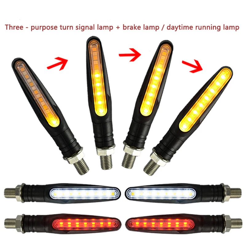 1pcs Flowing Water 12LED Daytime Motorcycle Turn Signal Lights Motorbike Indicator Blinker Moto Brake Signal Lamp
1pcs Flowing Water 12LED Daytime Motorcycle Turn Signal Lights Motorbike Indicator Blinker Moto Brake Signal Lamp