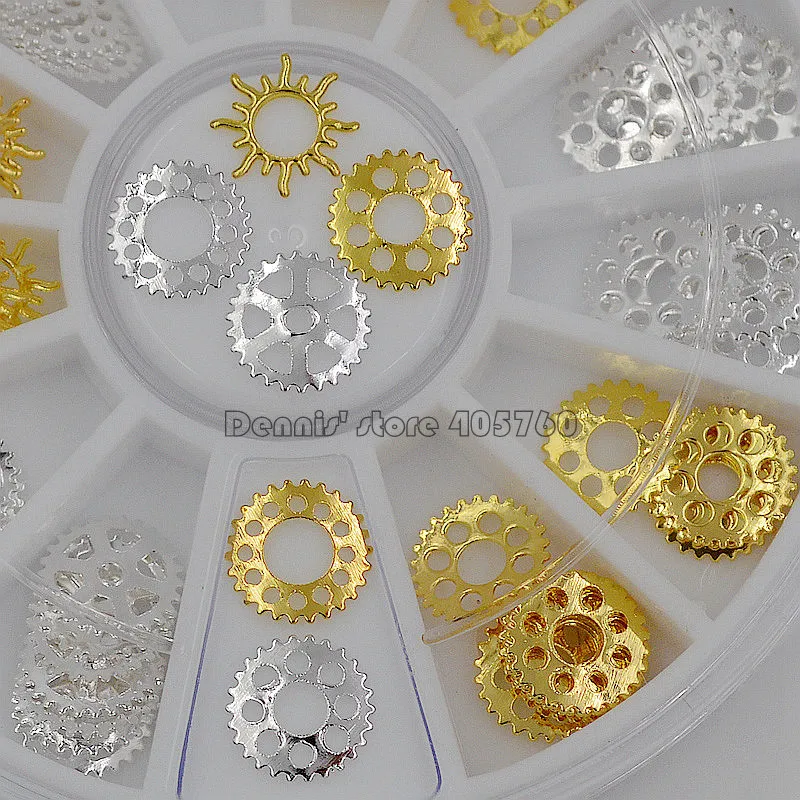 Mix Gold Silver Multi-Shaped Gear Metal Alloy Studs Nail Art Rhinestones Decorations Manicure Set Wheel DIY Tips
Mix Gold Silver Multi-Shaped Gear Metal Alloy Studs Nail Art Rhinestones Decorations Manicure Set Wheel DIY Tips