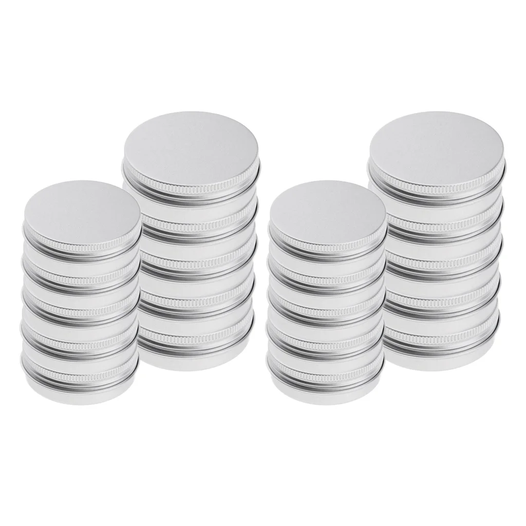 20pieces 25/150ml Aluminum Lip Balm Tin Pots Cosmetic Cream Jar Bottle Container