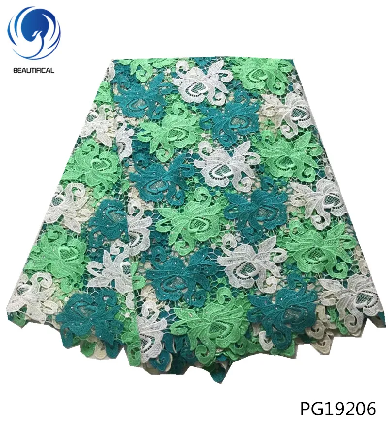 BEAUTIFICAL african lace fabric green lace fabric guipure lace fabric 2018 women dress 5 yards hot sales in Guangzhou PG192 
BEAUTIFICAL african lace fabric green lace fabric guipure lace fabric 2018 women dress 5 yards hot sales in Guangzhou PG192