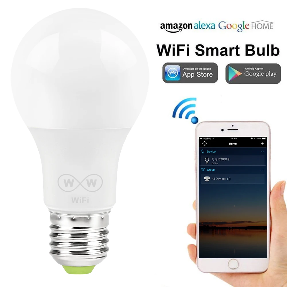 6.5W Cool / Warm LED Light WIFI LED Bulb Magic Smart Home Bulb E27 Dimmable Group Homekit Compitable with Alexa Google Home
6.5W Cool / Warm LED Light WIFI LED Bulb Magic Smart Home Bulb E27 Dimmable Group Homekit Compitable with Alexa Google Home