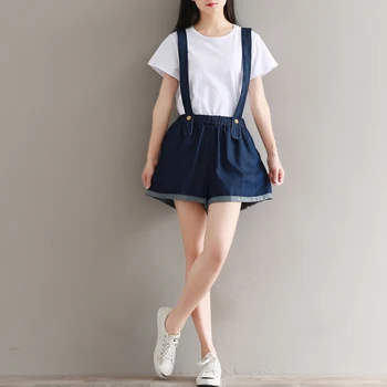 Women Literary Retro Overalls 2019 New Summer Fashion Casual Loose Solid Short Jeans for Female
Women Literary Retro Overalls 2019 New Summer Fashion Casual Loose Solid Short Jeans for Female