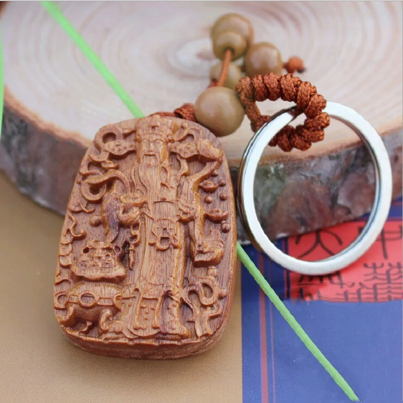 1pc wood the God of Wealth carved wishful Lucky Fortune pendant keychain car keys ornaments wholesale DIY accessories charms
1pc wood the God of Wealth carved wishful Lucky Fortune pendant keychain car keys ornaments wholesale DIY accessories charms
