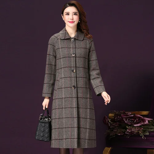 Autumn Noble Middle Aged Women Wool Coat New Style Winter Pure Color Double Faced Female Work Wear Fashion Loose Slim Tops
Autumn Noble Middle Aged Women Wool Coat New Style Winter Pure Color Double Faced Female Work Wear Fashion Loose Slim Tops