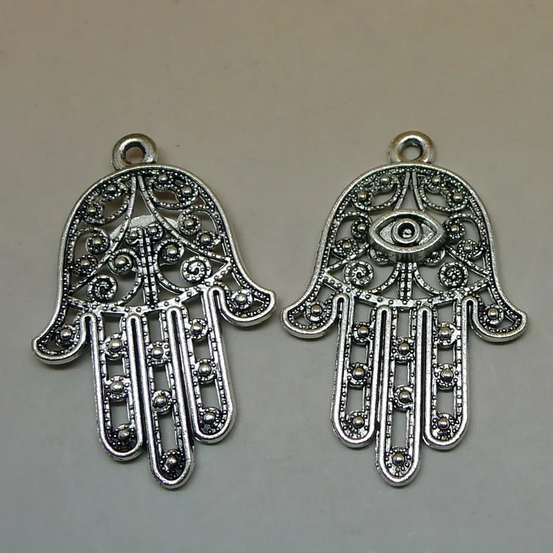 RONGQING 20 Pcs/lot Antique Silver Hollow Hamsa Hand Charms 28x42mm Fatima Pendant for Jewelry Making Wholesale
RONGQING 20 Pcs/lot Antique Silver Hollow Hamsa Hand Charms 28x42mm Fatima Pendant for Jewelry Making Wholesale