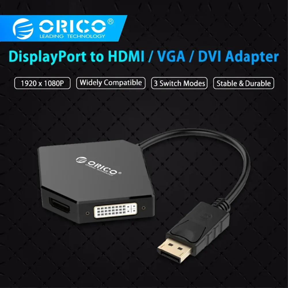 ORICO DPT-HDV3-WH DP To HDMI DVI VGA Adapter To Thunderbolt Cable DisplayPort Display Port for Apple MacBook Air Pro IMac Mac 
ORICO DPT-HDV3-WH DP To HDMI DVI VGA Adapter To Thunderbolt Cable DisplayPort Display Port for Apple MacBook Air Pro IMac Mac