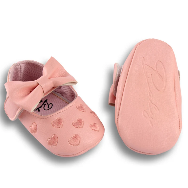 baby girl first walkers shoes summer for infant Soft Sole Bow PU Leather Newborn Shoes Baby Princess 0-18M | Мать и ребенок