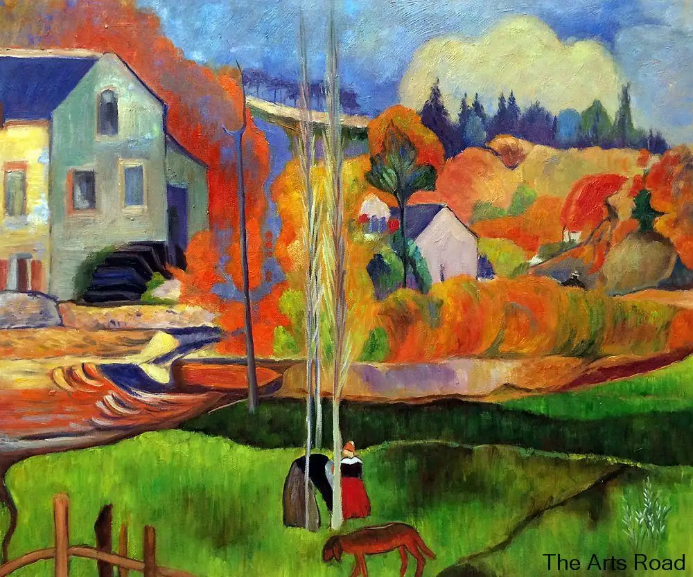 

No Framed Landscape Oil Painting A Breton Landscape. David's Mill., 1894 by \Paul Gauguin Painting Hand Painted Canvas