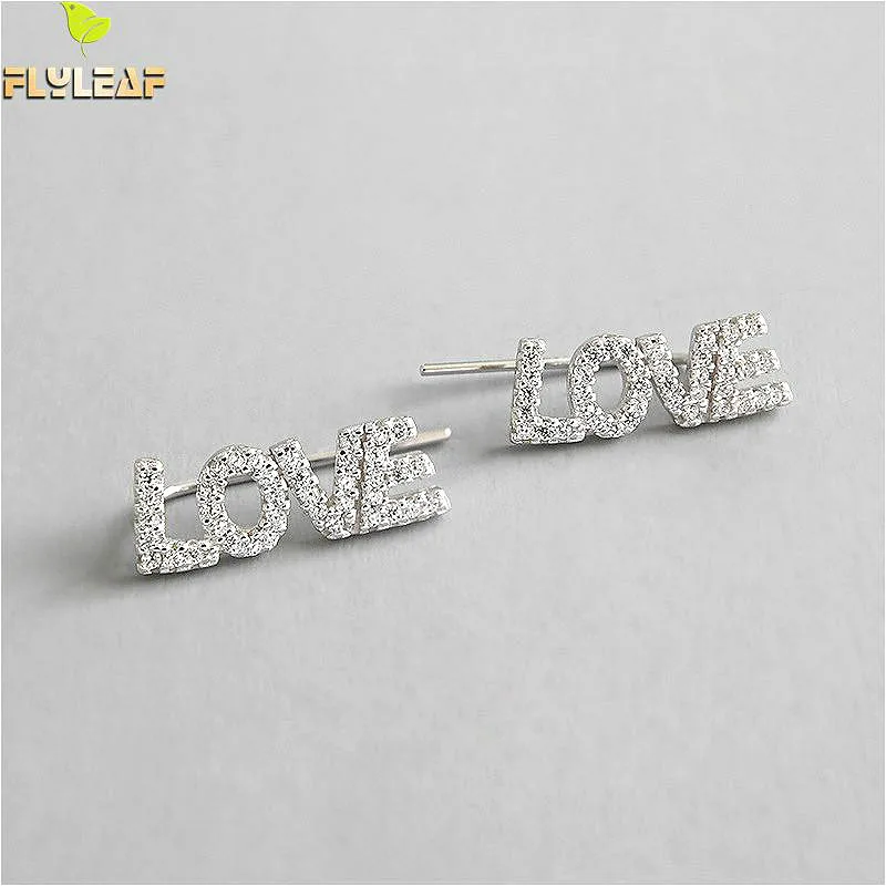 Flyleaf 925 Sterling Silver Stud Earrings For Women Cubic Zirconia Love Letter Simple Wedding Earings Fashion Jewelry Party
Flyleaf 925 Sterling Silver Stud Earrings For Women Cubic Zirconia Love Letter Simple Wedding Earings Fashion Jewelry Party