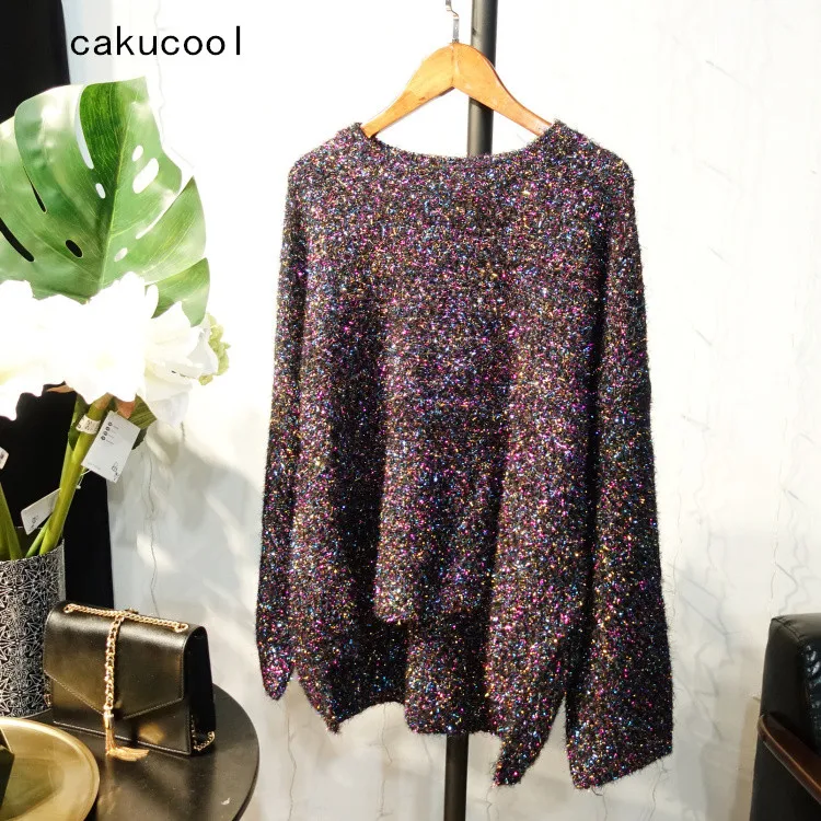 Cakucool Shinny Lurex Sweater Women Round Neck Front Short Back Long Jumper Casual Furry Jersy Mujer Vadim Knit Pull Femme
Cakucool Shinny Lurex Sweater Women Round Neck Front Short Back Long Jumper Casual Furry Jersy Mujer Vadim Knit Pull Femme